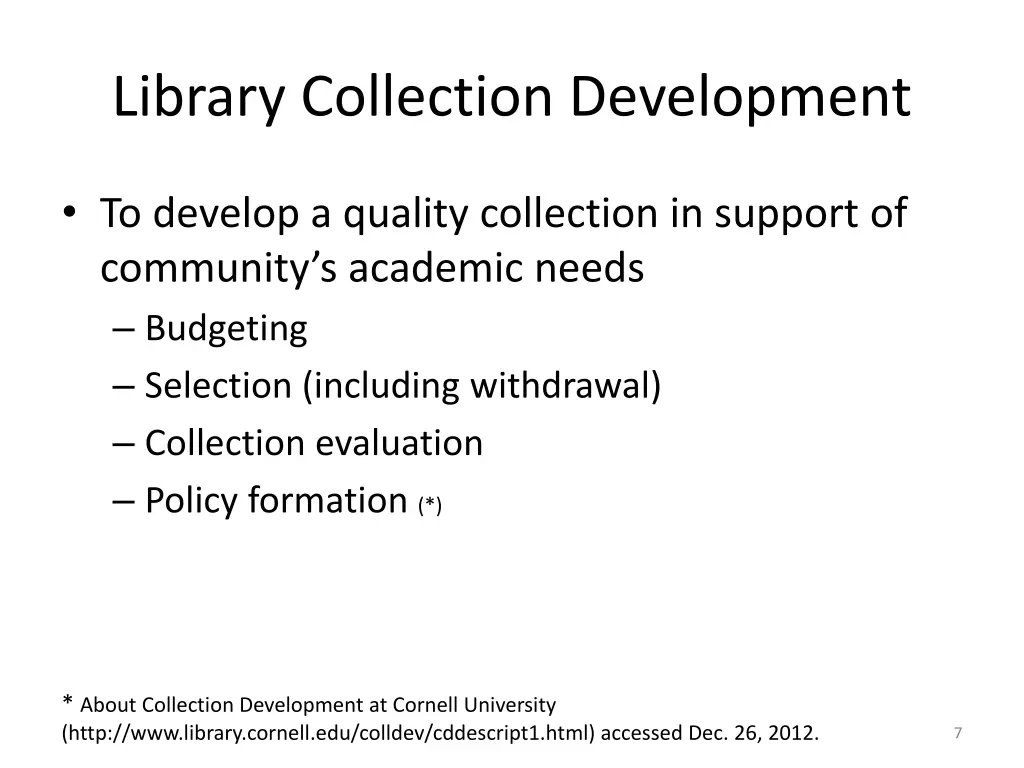 library collection development