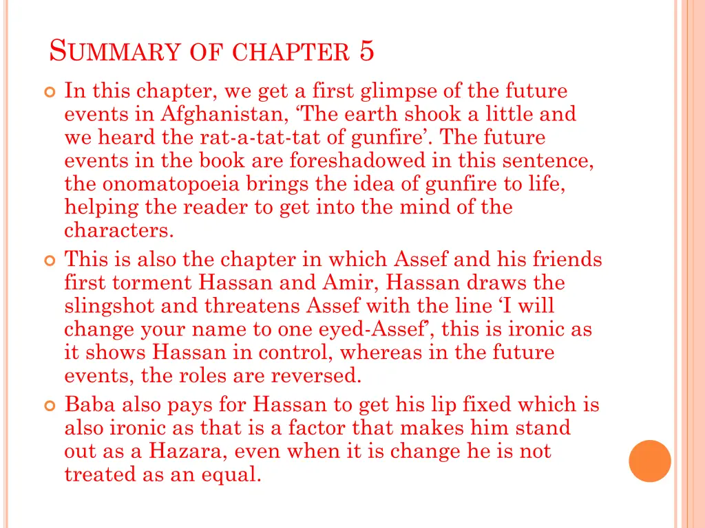 s ummary of chapter 5