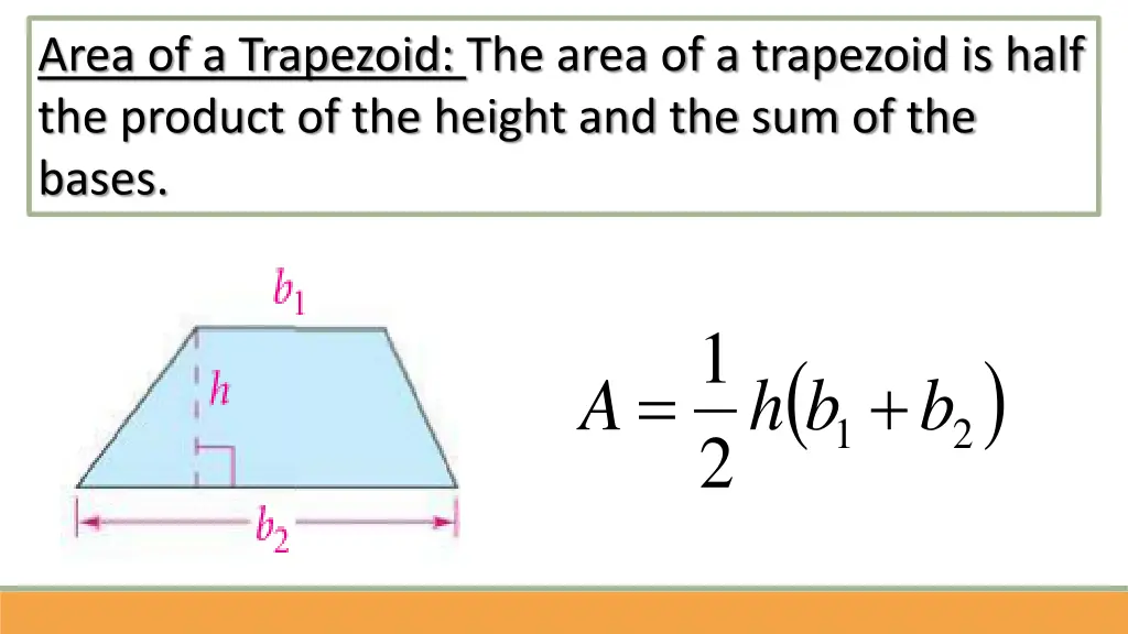 area of a trapezoid the area of a trapezoid