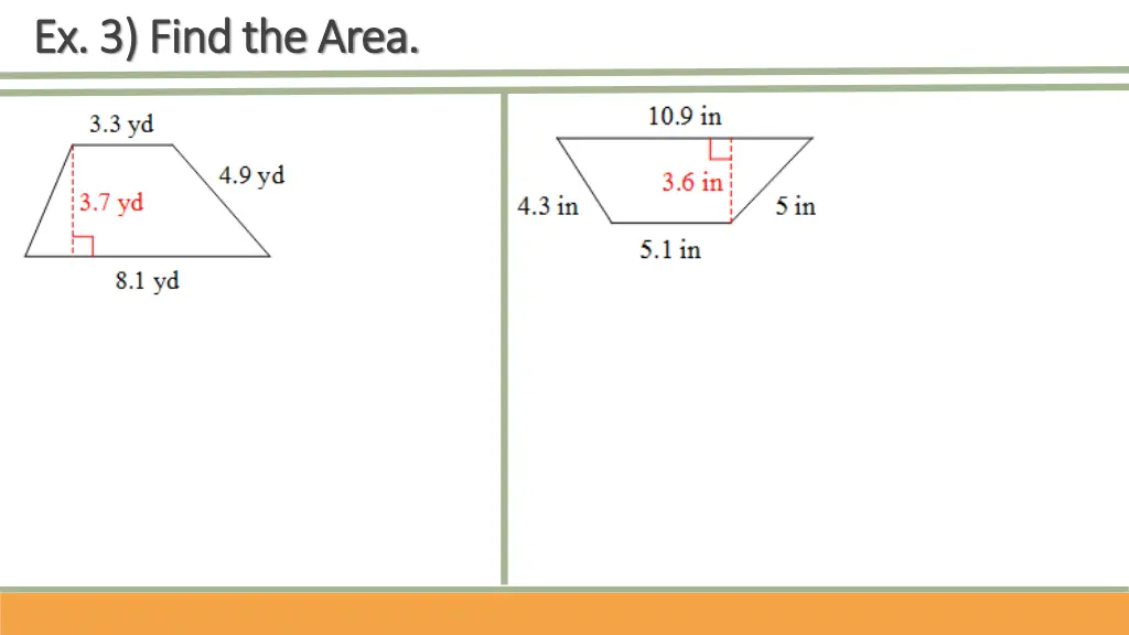 ex 3 find the area ex 3 find the area