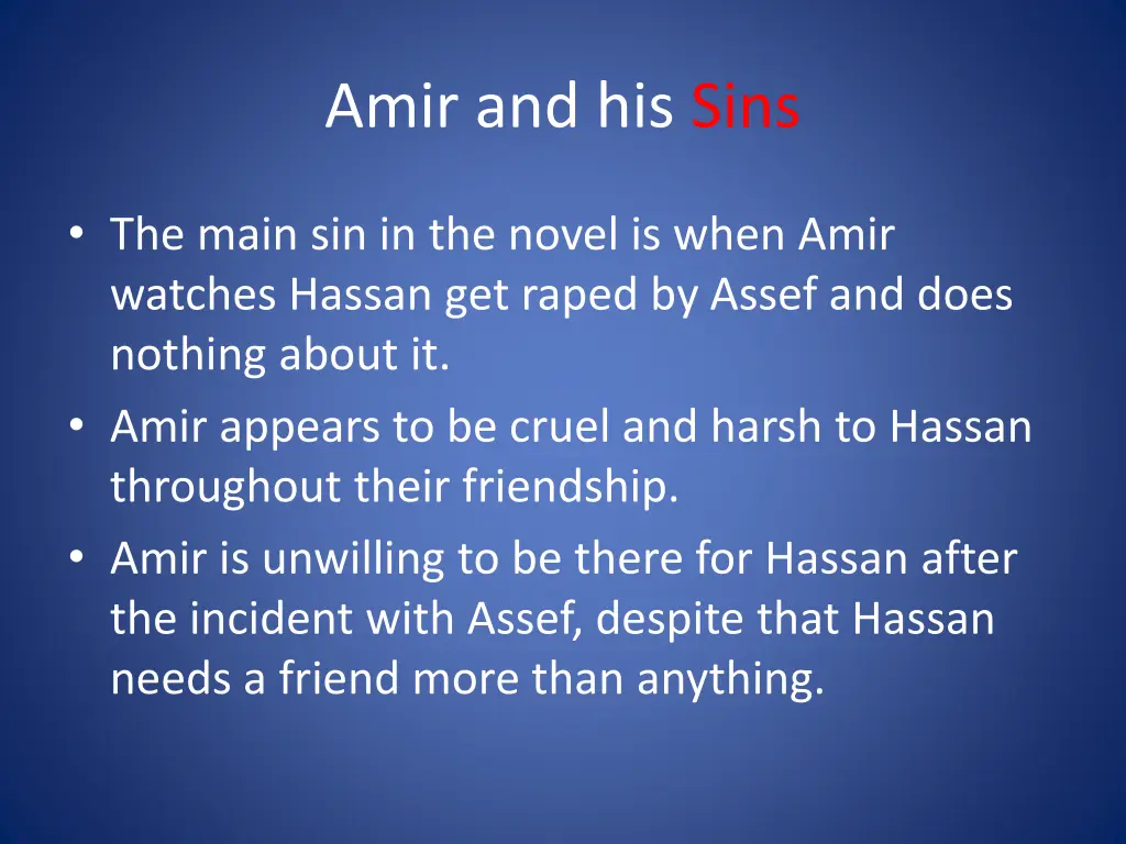 amir and his sins