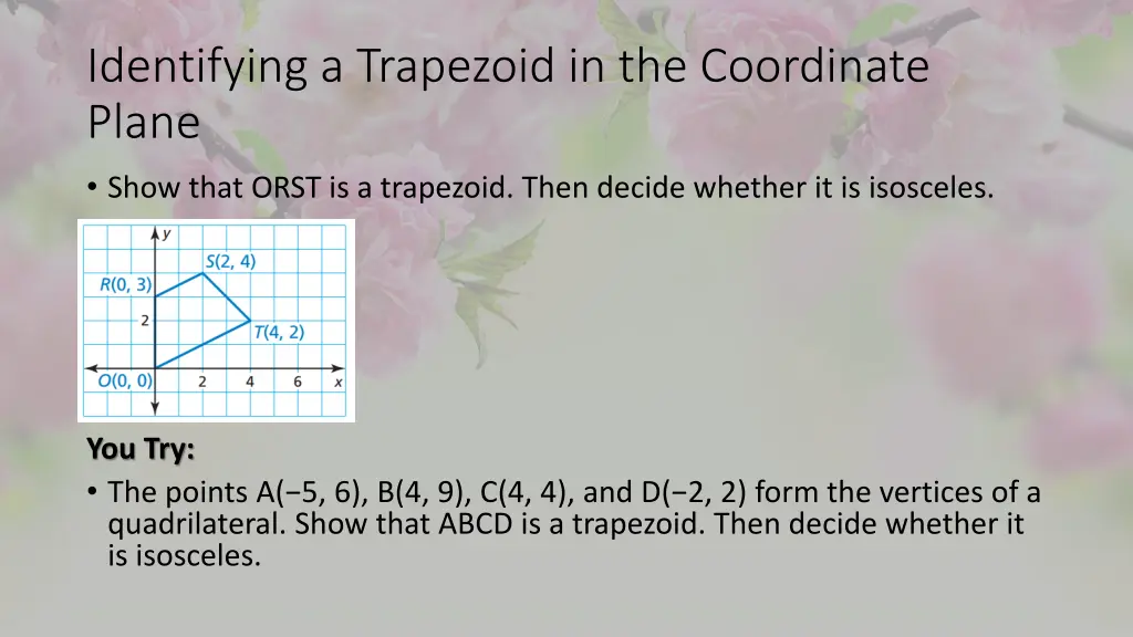 identifying a trapezoid in the coordinate plane