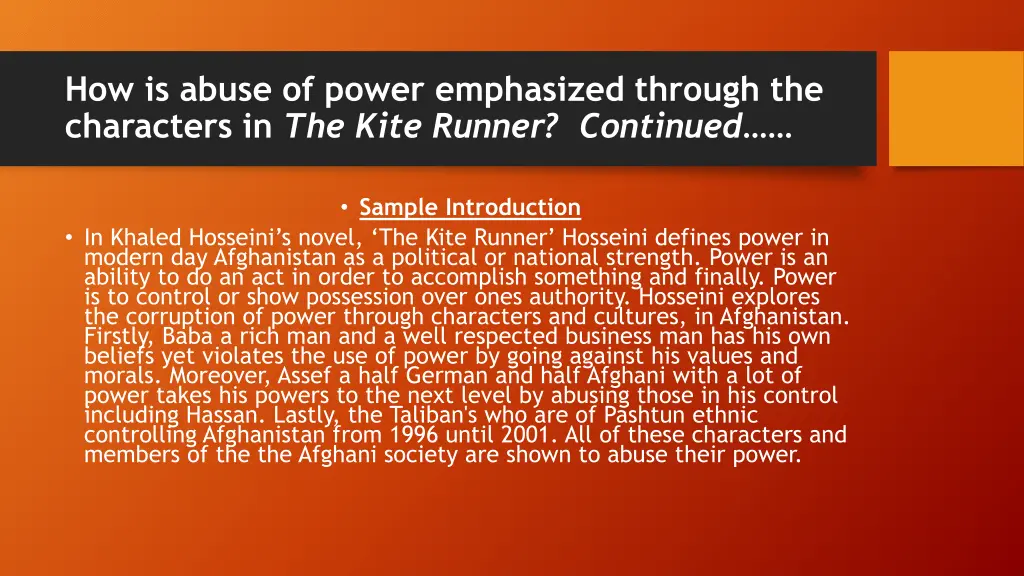 how is abuse of power emphasized through 1