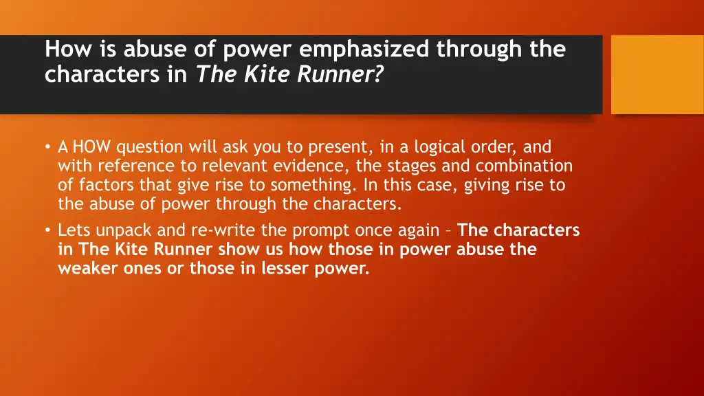 how is abuse of power emphasized through