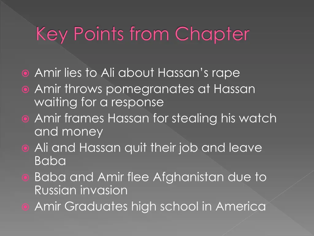 key points from chapter