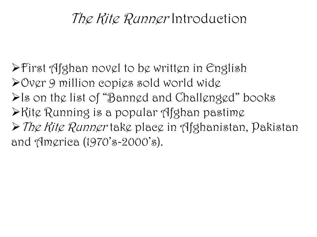 the kite runner introduction