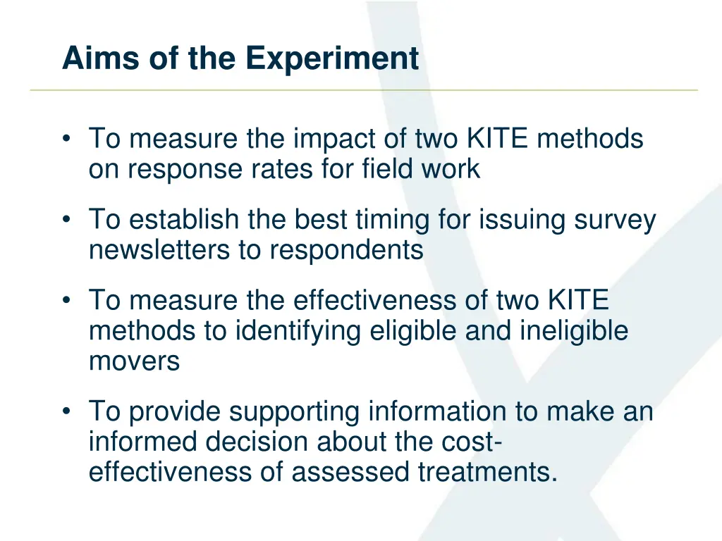 aims of the experiment