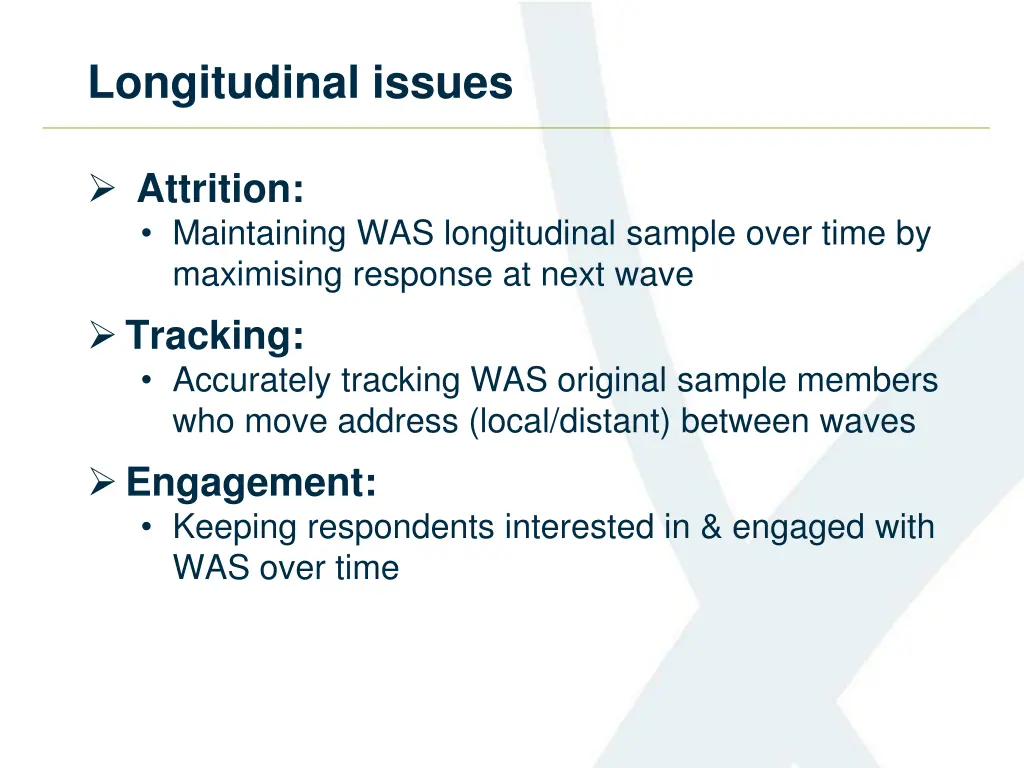 longitudinal issues