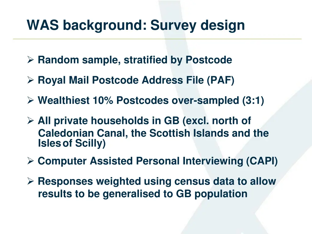 was background survey design