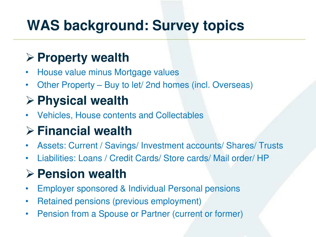 was background survey topics