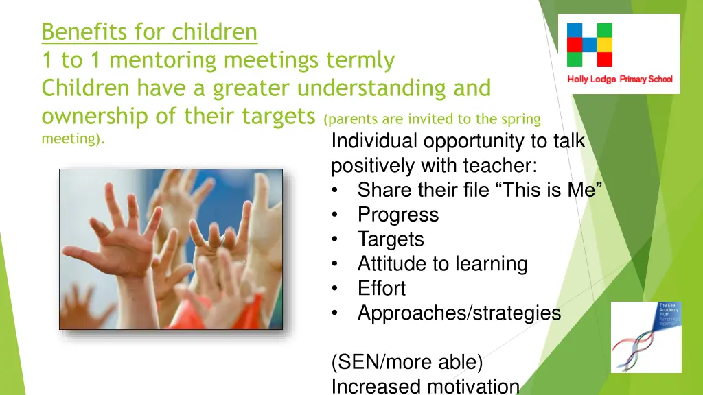 benefits for children 1 to 1 mentoring meetings