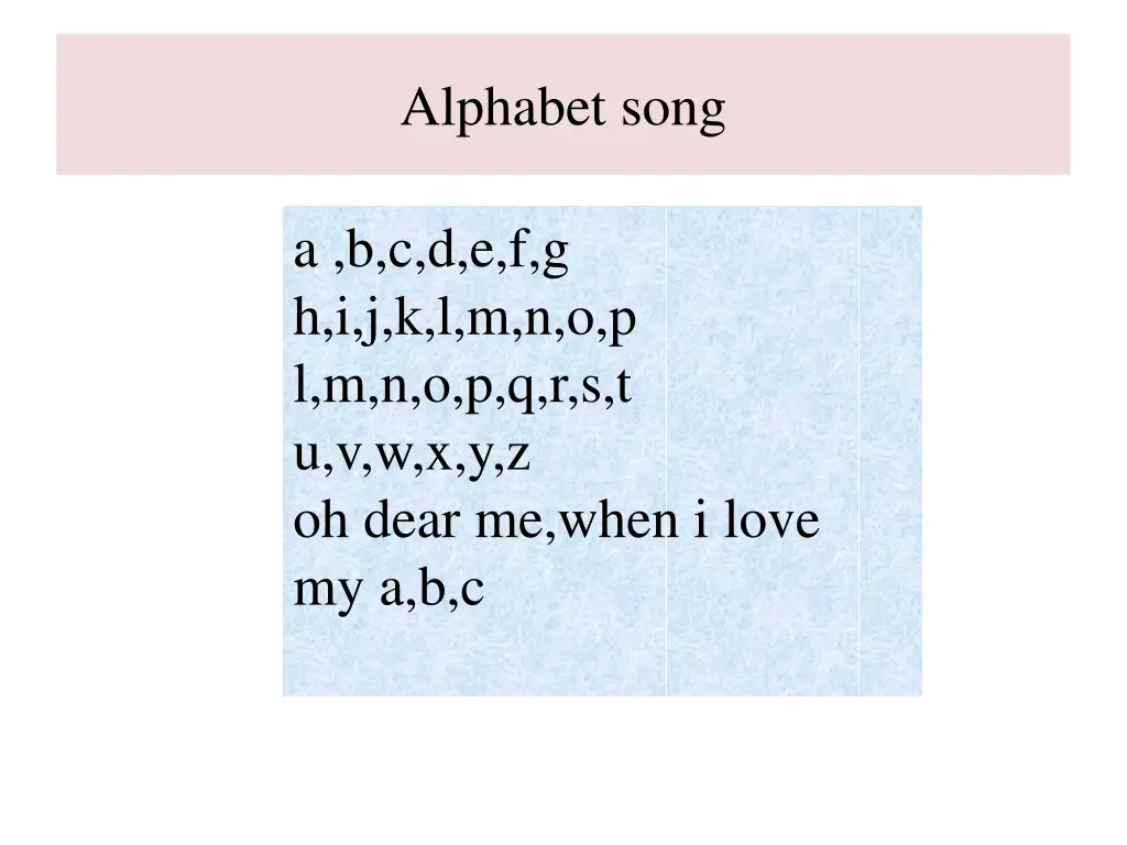 alphabet song