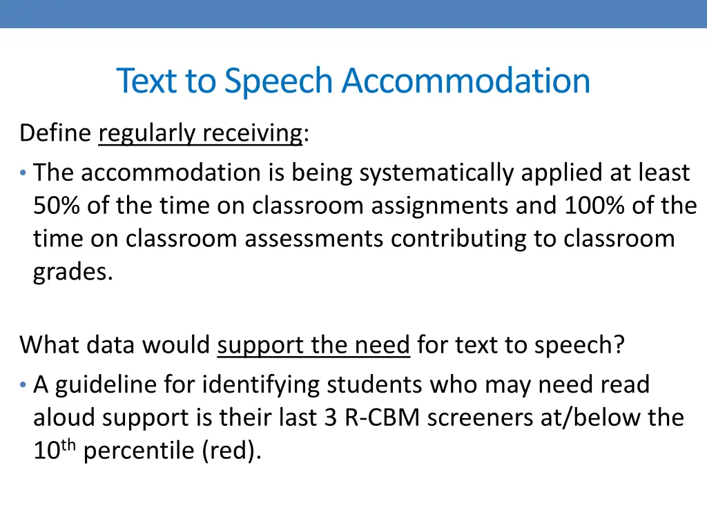 text to speech accommodation