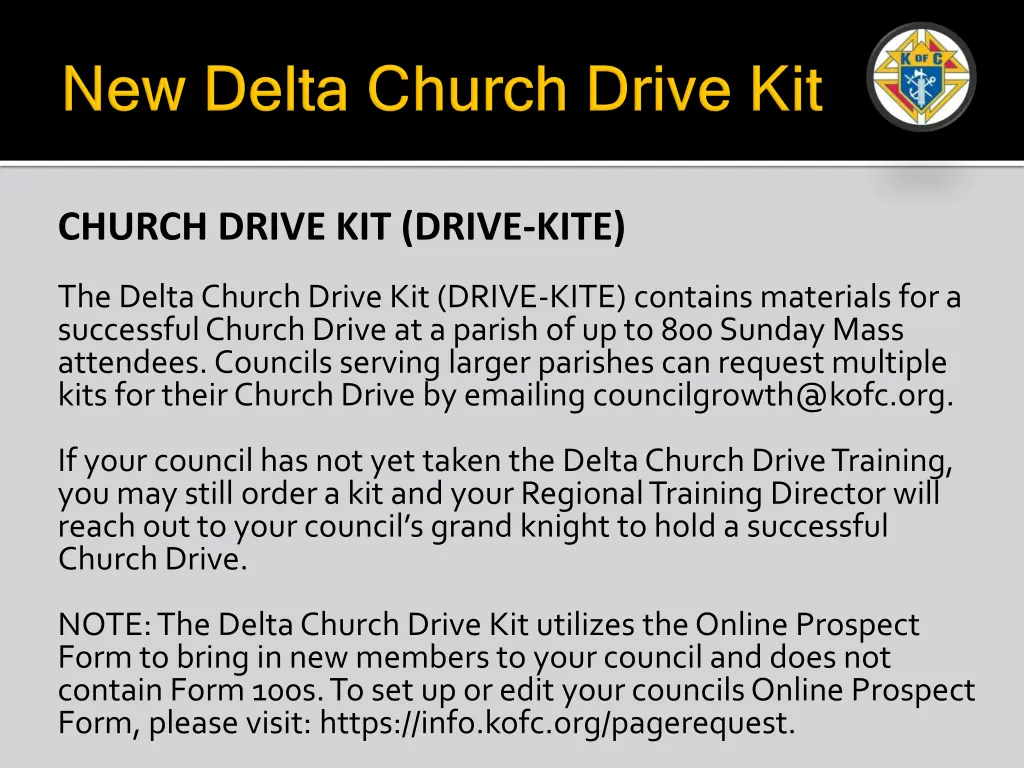 church drive kit drive kite