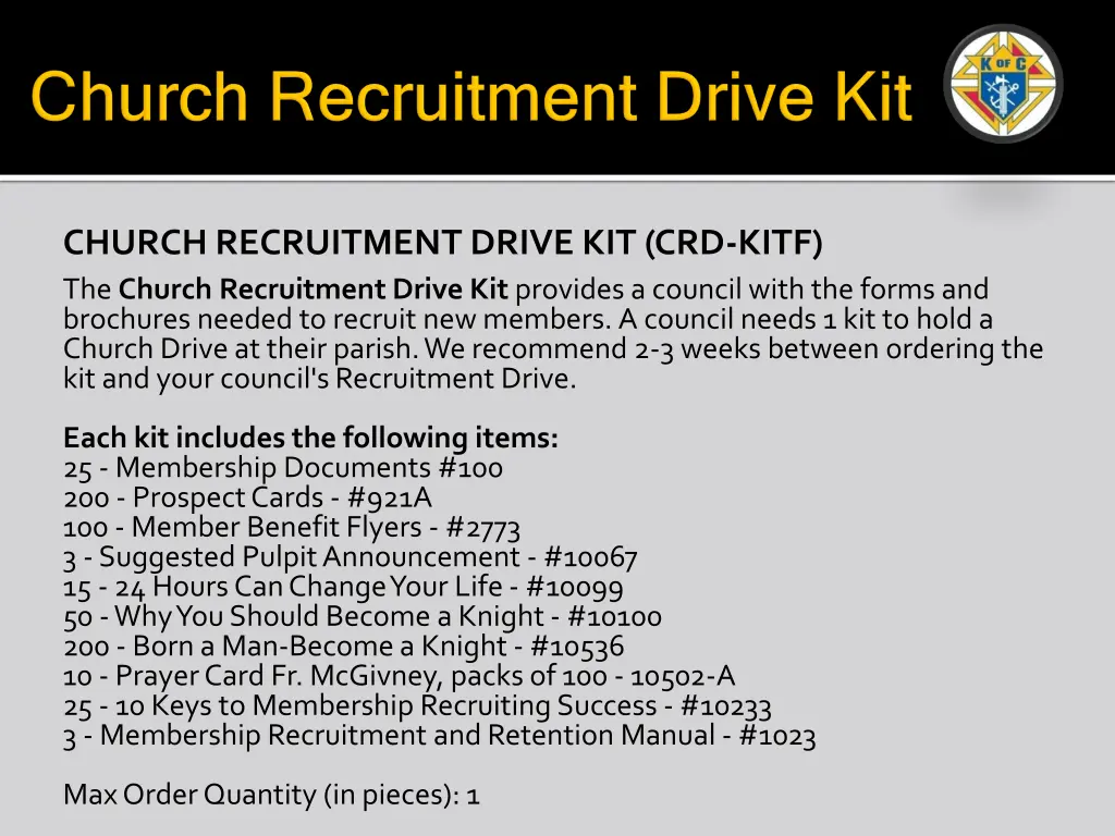 church recruitment drive kit crd kitf the church