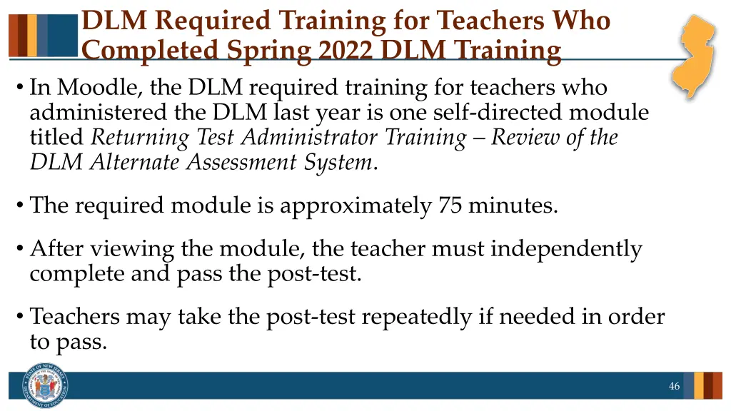 dlm required training for teachers who completed