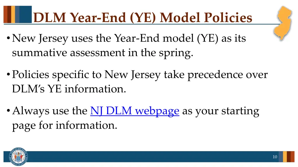 dlm year end ye model policies