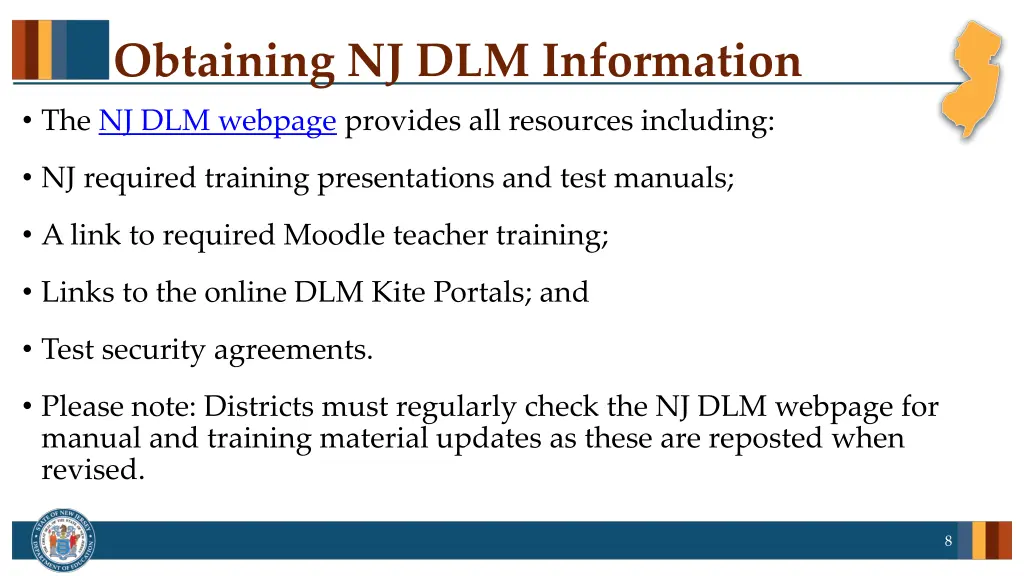 obtaining nj dlm information the nj dlm webpage