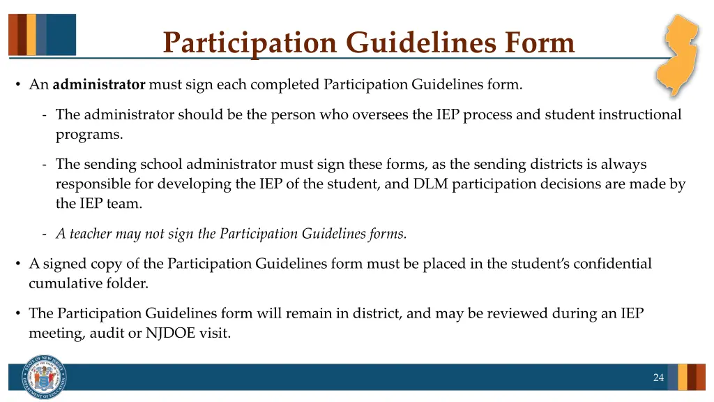 participation guidelines form