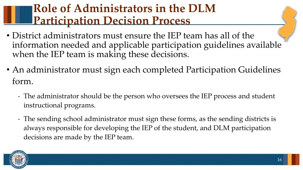 role of administrators in the dlm participation