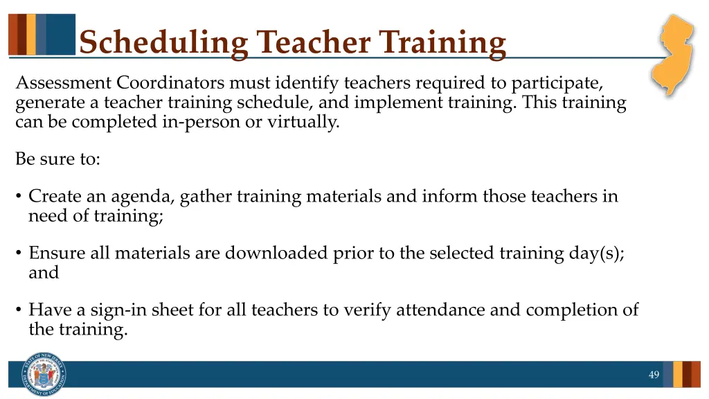 scheduling teacher training