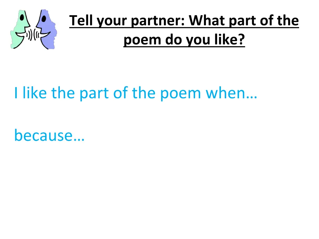 tell your partner what part of the poem