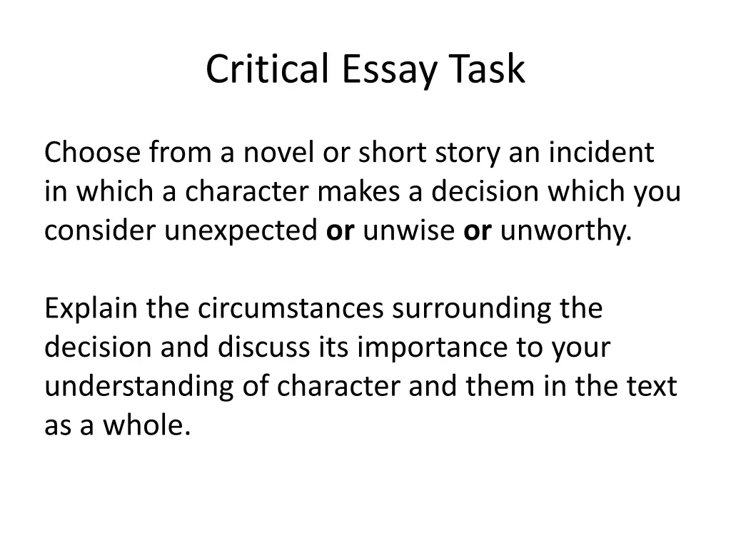 critical essay task