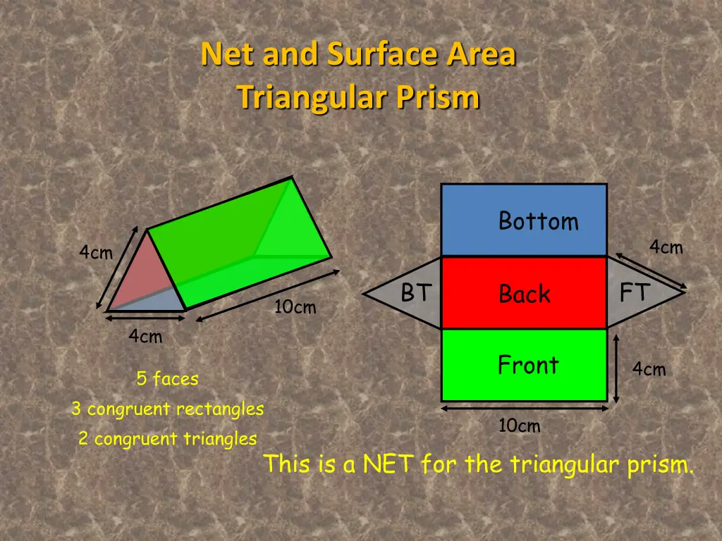 net and surface area triangular prism