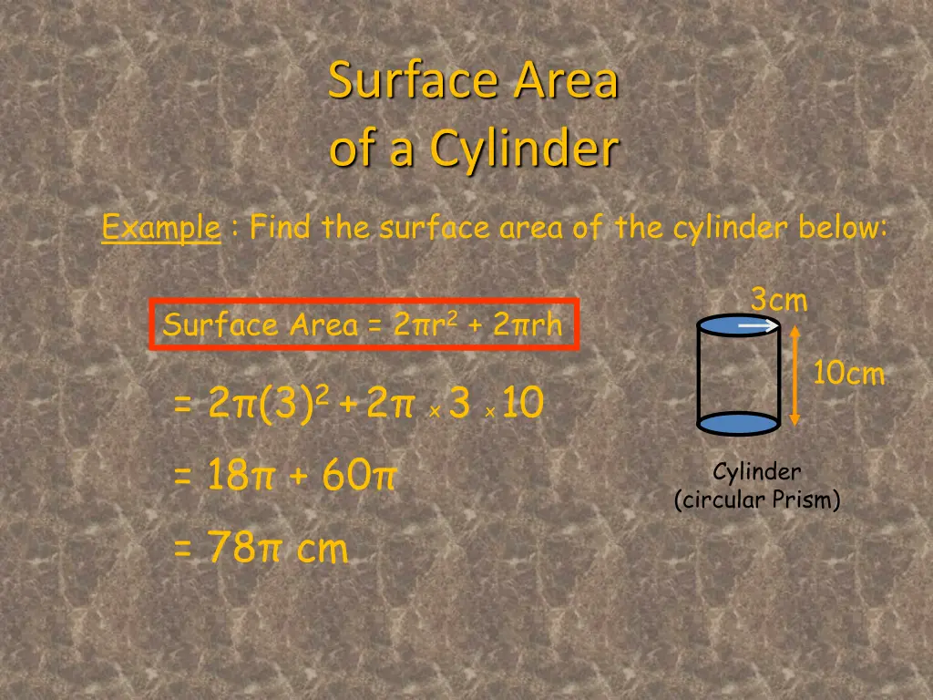 surface area of a cylinder 2