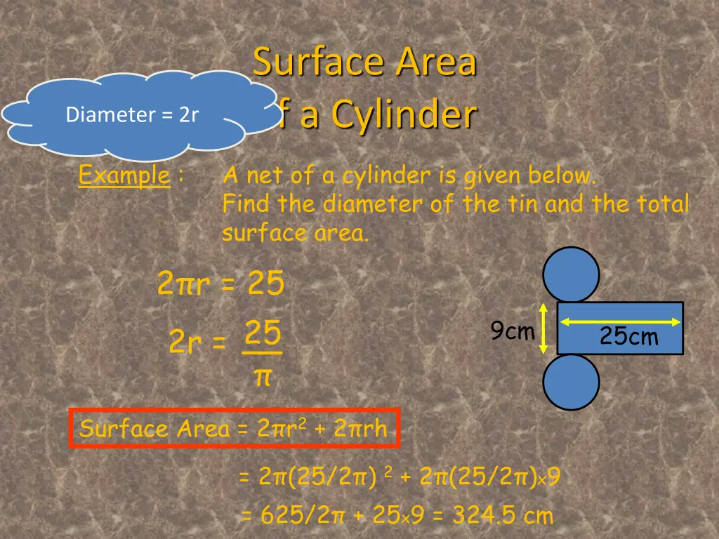 surface area of a cylinder 3