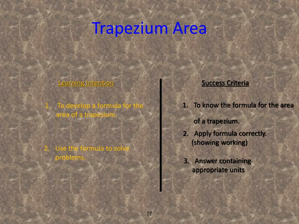 trapezium area