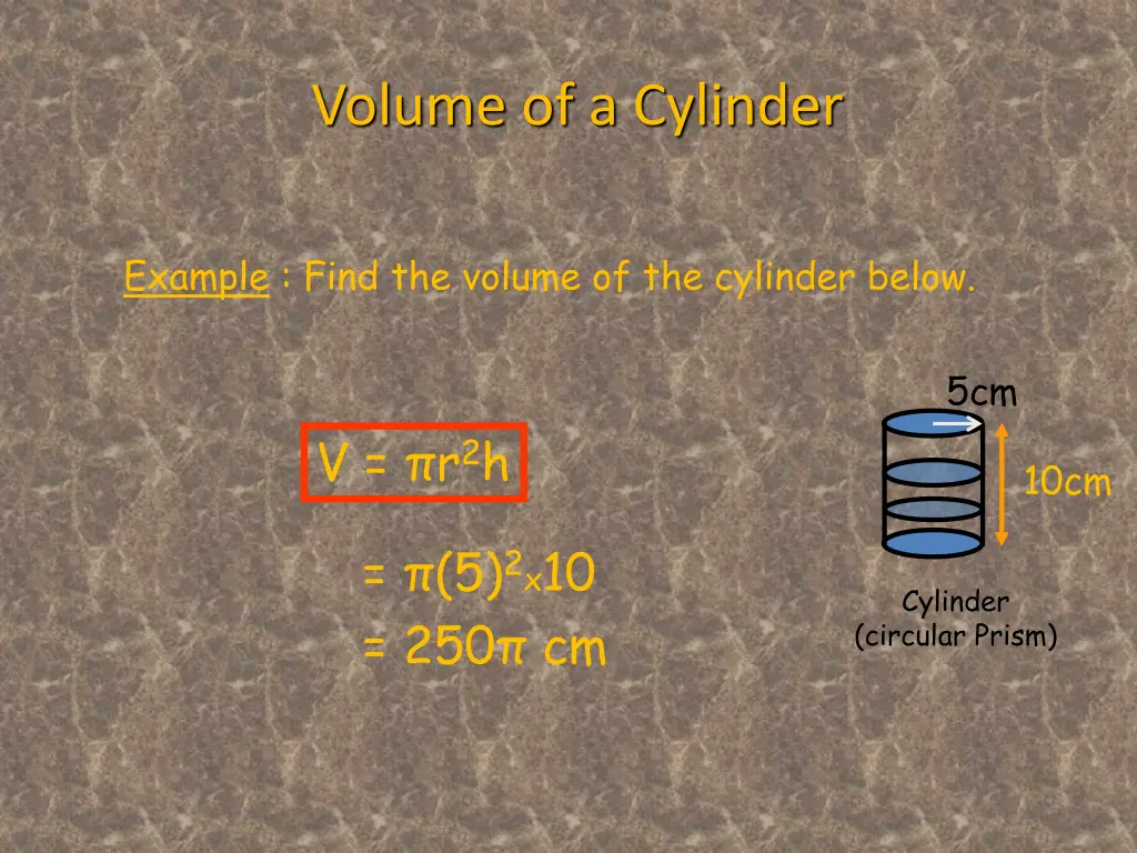 volume of a cylinder 1