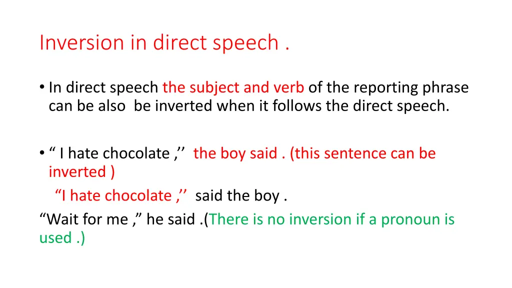 inversion in direct speech