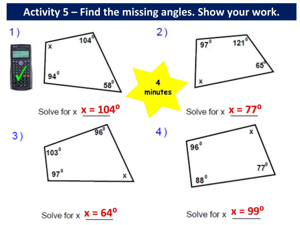 activity 5 find the missing angles show your work