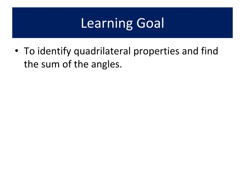 learning goal