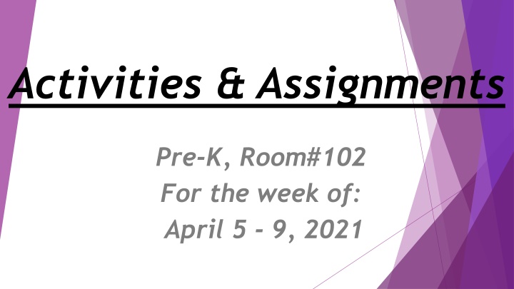 activities assignments