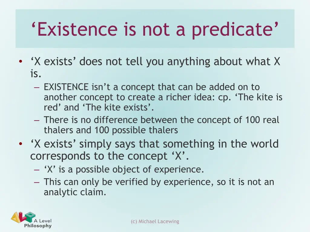 existence is not a predicate