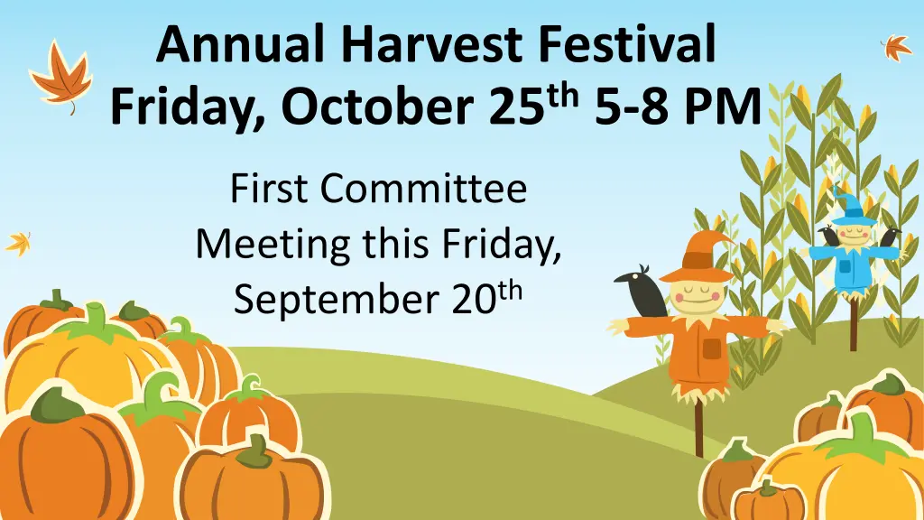 annual harvest festival friday october