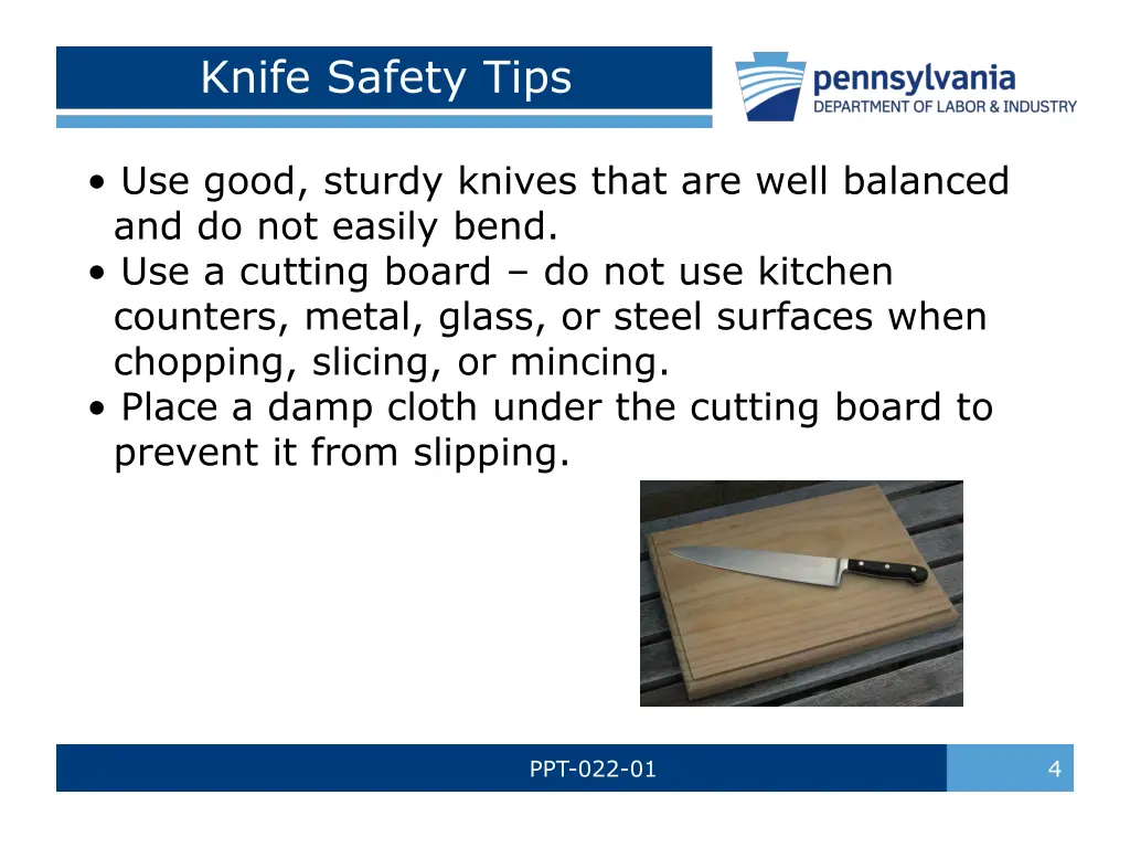 knife safety tips