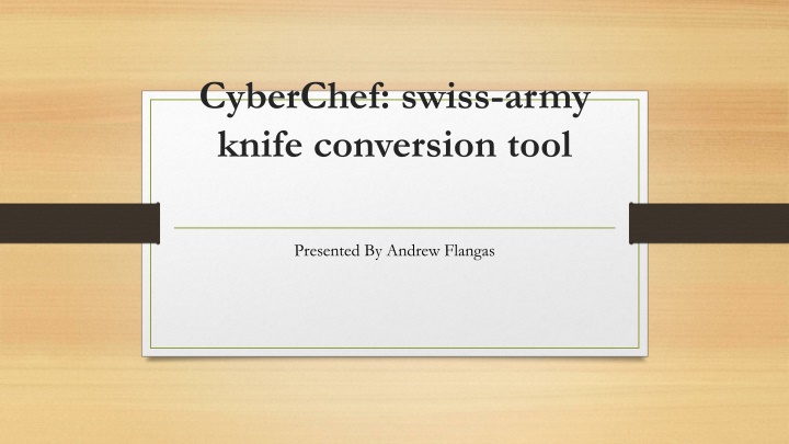 cyberchef swiss army knife conversion tool