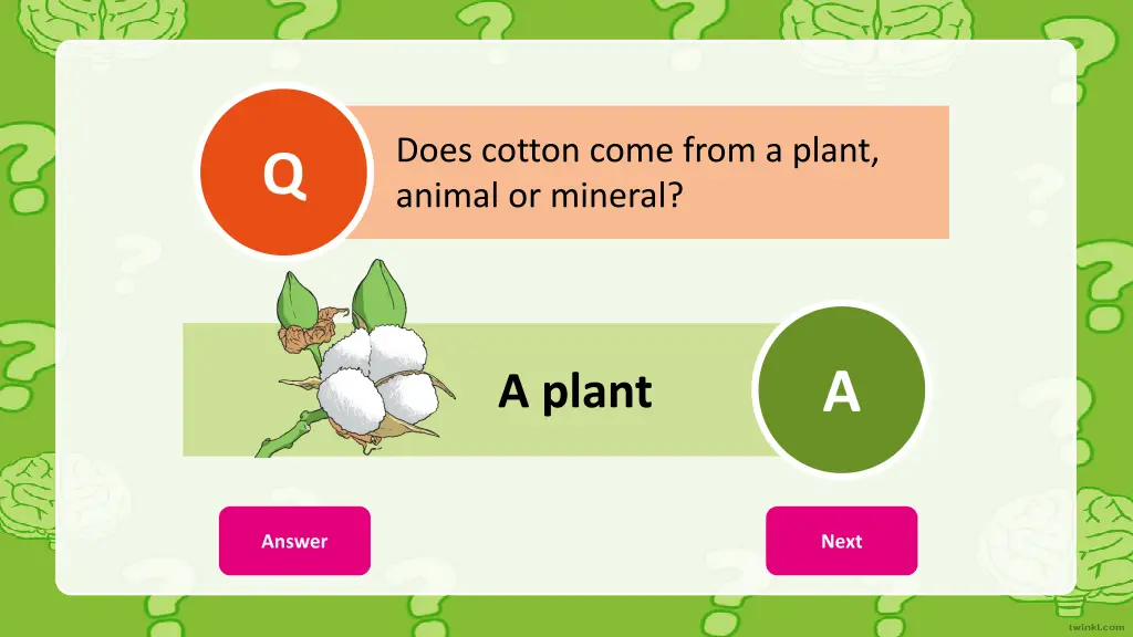 does cotton come from a plant animal or mineral