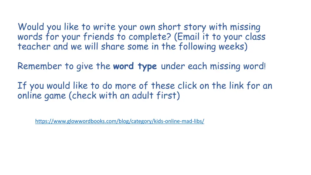 would you like to write your own short story with