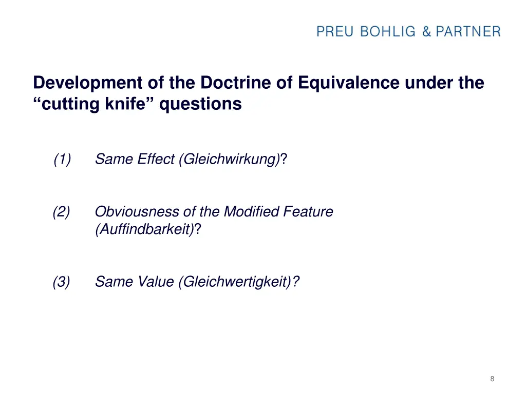 development of the doctrine of equivalence under