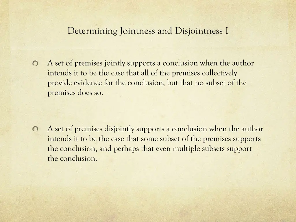 determining jointness and disjointness i