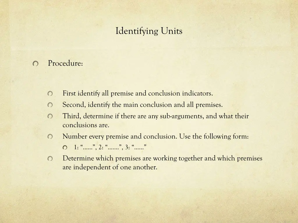 identifying units