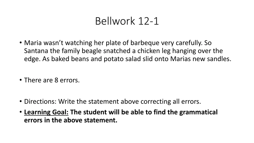 bellwork 12 1