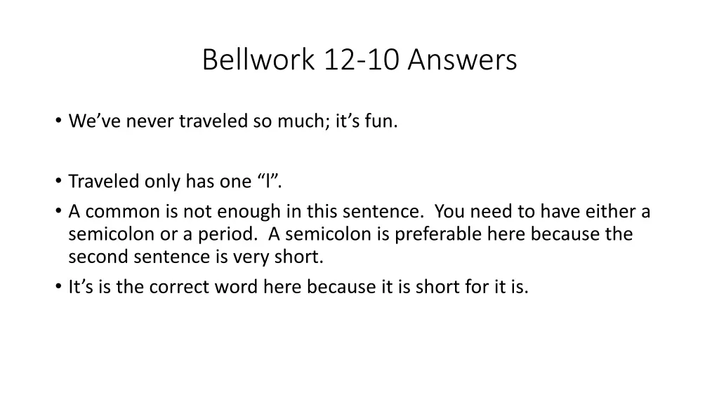 bellwork 12 10 answers