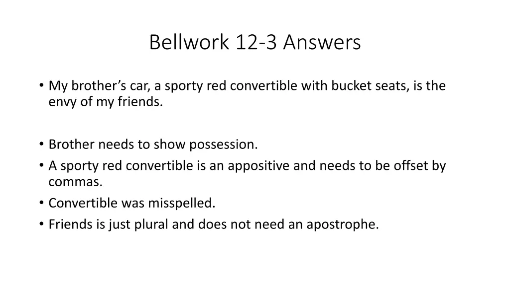 bellwork 12 3 answers