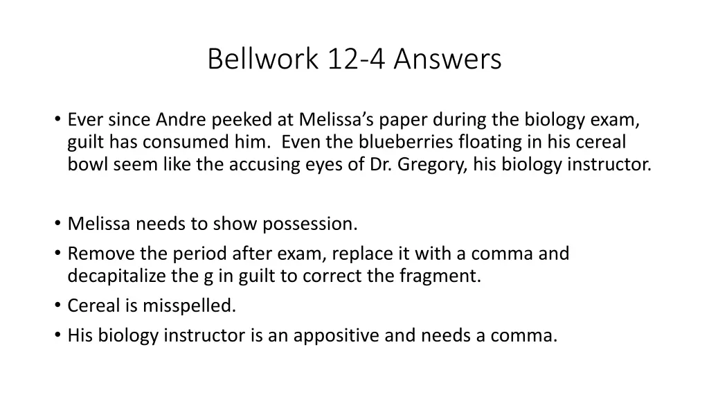 bellwork 12 4 answers