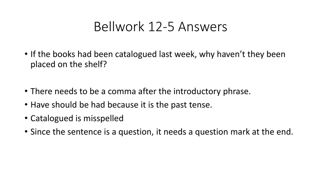 bellwork 12 5 answers